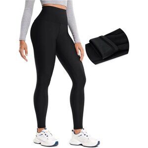 Thermal Fleece Lined Leggings Women 28'' - Winter Warm Workout Hiking Pants